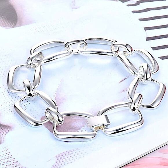 Chain Link Sterling Silver Bracelet - Picture 14 of 14